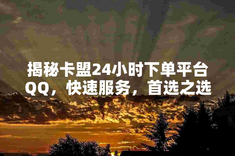 揭秘卡盟24小时下单平台QQ，快速服务，首选之选！
