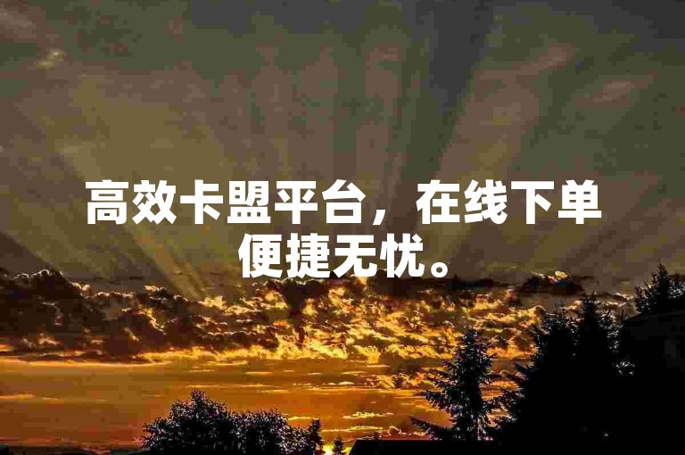 高效卡盟平台，在线下单便捷无忧。