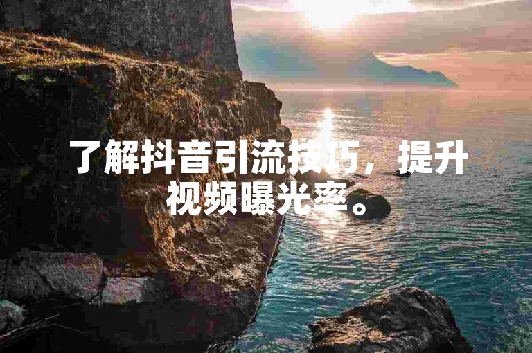 了解抖音引流技巧，提升视频曝光率。