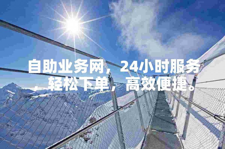自助业务网，24小时服务，轻松下单，高效便捷。