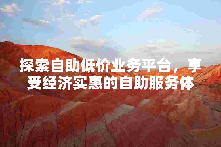 探索自助低价业务平台，享受经济实惠的自助服务体验。