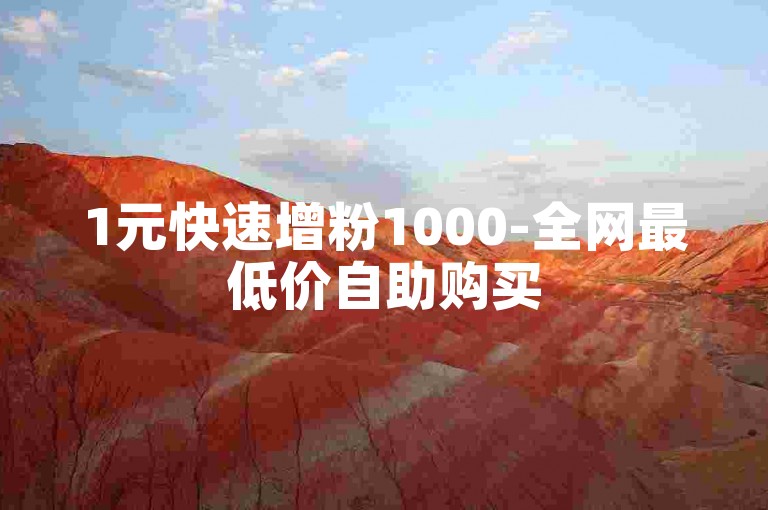 1元快速增粉1000-全网最低价自助购买