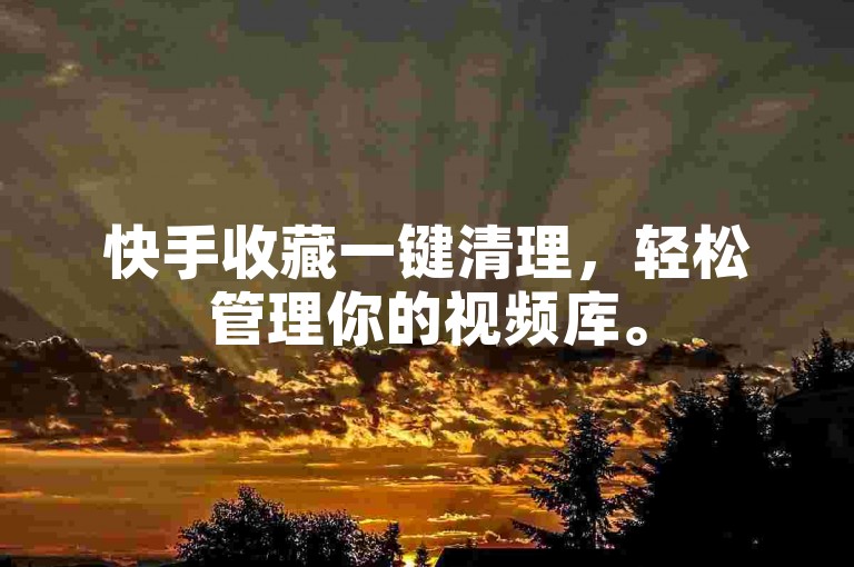 快手收藏一键清理，轻松管理你的视频库。