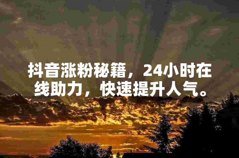 抖音涨粉秘籍，24小时在线助力，快速提升人气。