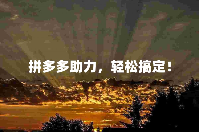 拼多多助力，轻松搞定！