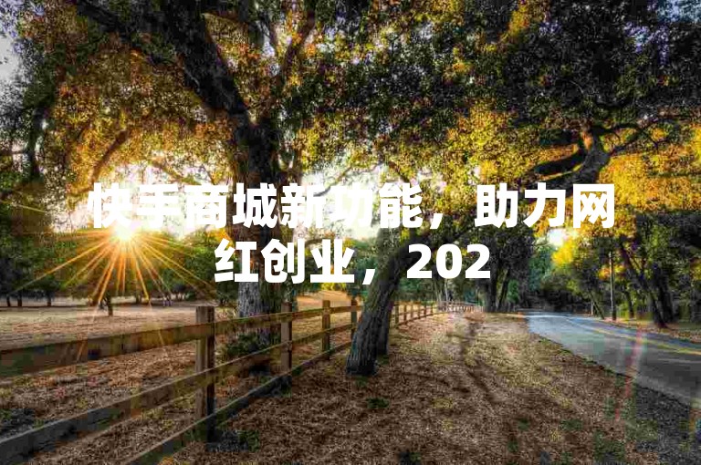 快手商城新功能，助力网红创业，2025必备技能！
