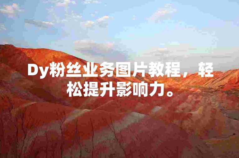 Dy粉丝业务图片教程，轻松提升影响力。