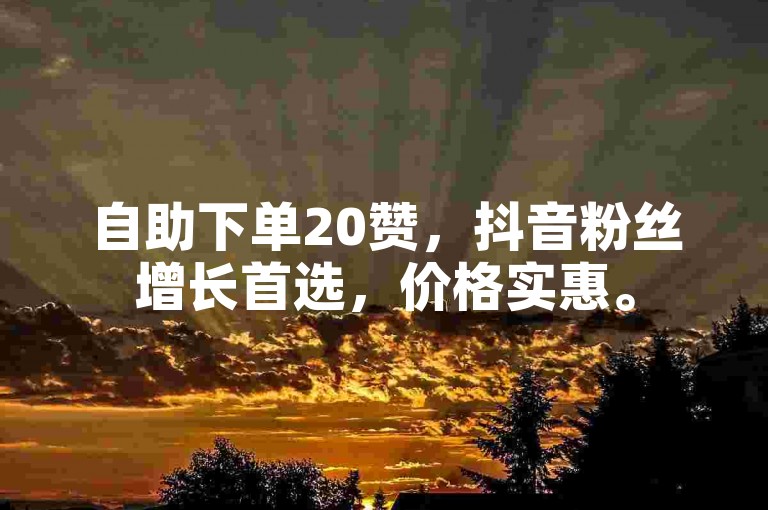 自助下单20赞，抖音粉丝增长首选，价格实惠。