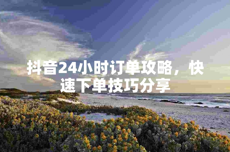 抖音24小时订单攻略，快速下单技巧分享