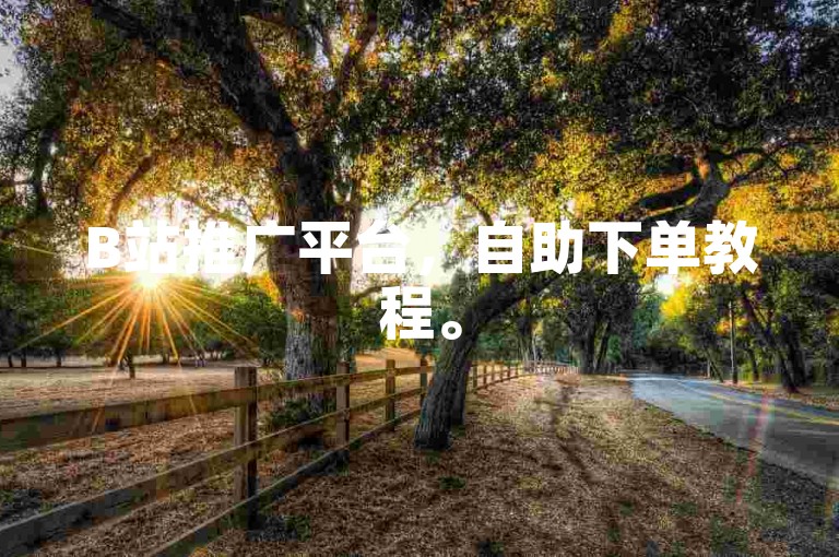 B站推广平台，自助下单教程。