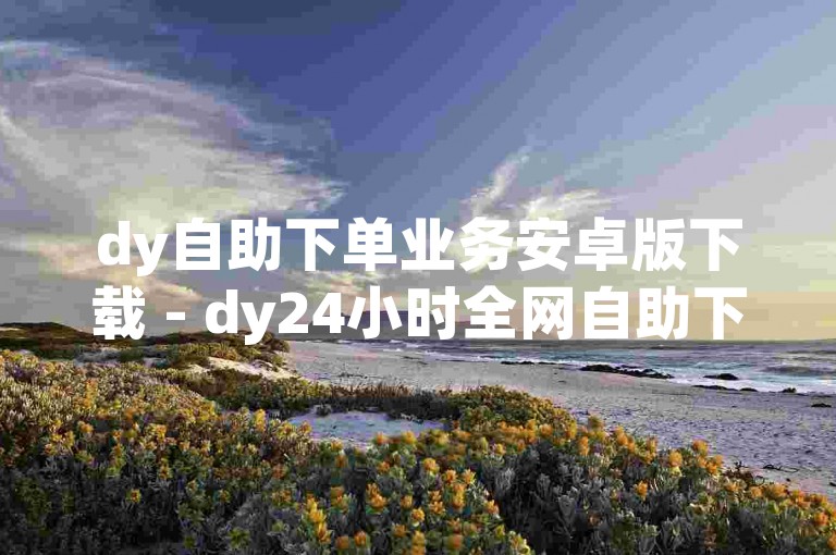 dy自助下单业务安卓版下载 - dy24小时全网自助下单