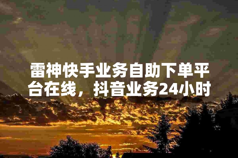 雷神快手业务自助下单平台在线，抖音业务24小时自助下单平台免费。