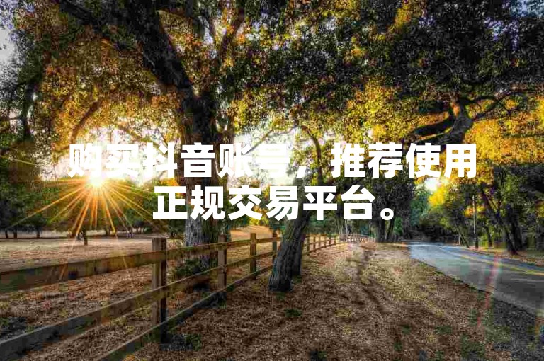 购买抖音账号，推荐使用正规交易平台。