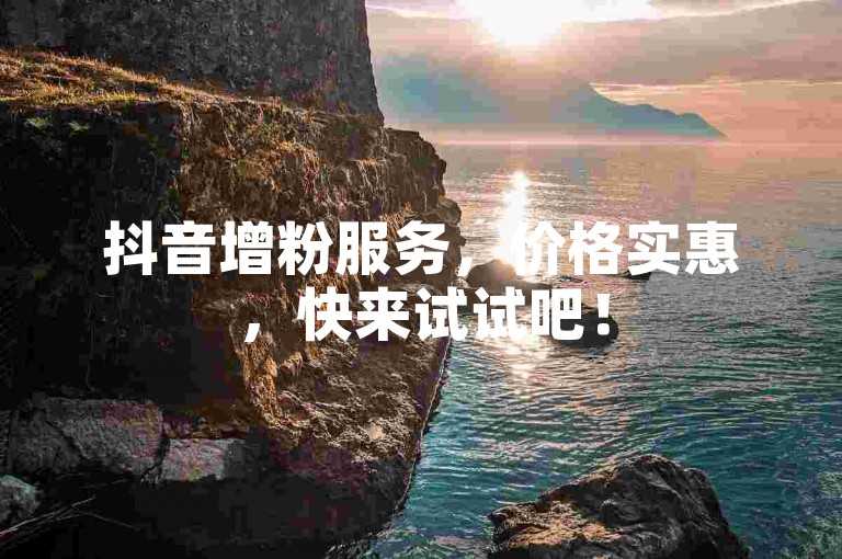 抖音增粉服务，价格实惠，快来试试吧！