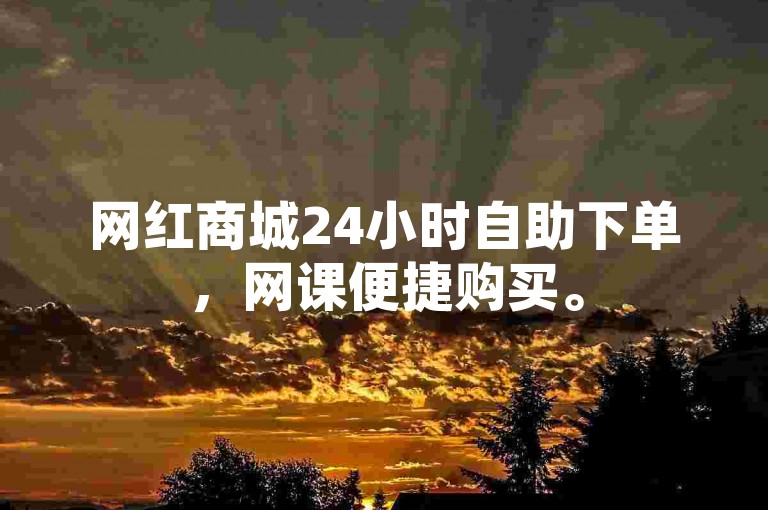 网红商城24小时自助下单，网课便捷购买。