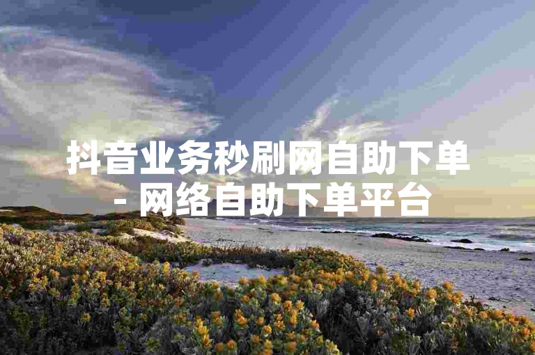 抖音业务秒刷网自助下单 - 网络自助下单平台