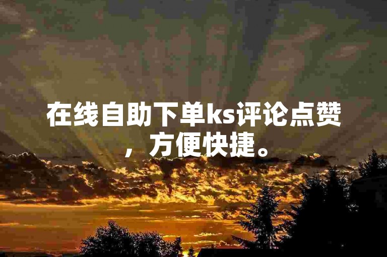 在线自助下单ks评论点赞，方便快捷。
