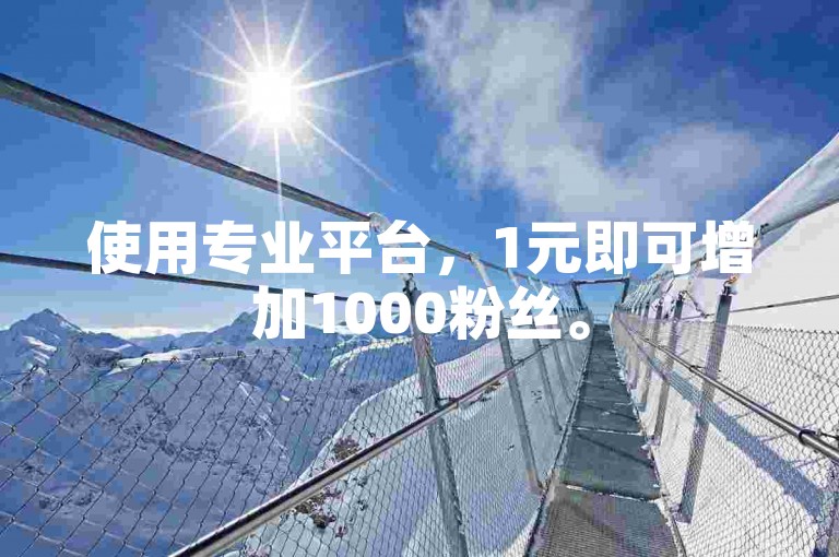 使用专业平台，1元即可增加1000粉丝。