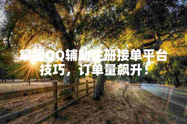 掌握QQ辅助注册接单平台技巧，订单量飙升！