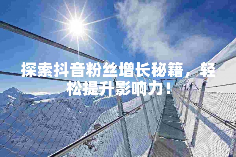 探索抖音粉丝增长秘籍，轻松提升影响力！