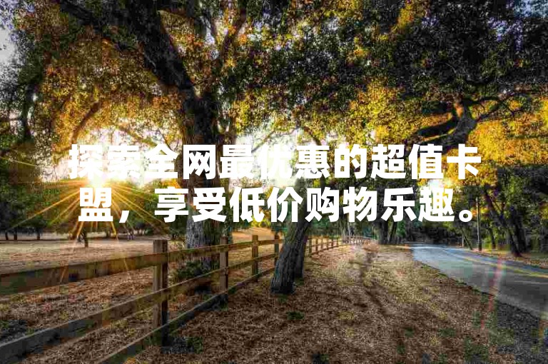 探索全网最优惠的超值卡盟，享受低价购物乐趣。