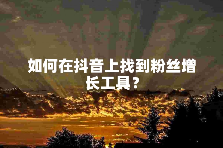 如何在抖音上找到粉丝增长工具？