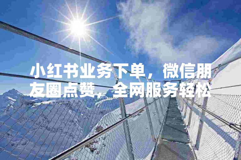 小红书业务下单，微信朋友圈点赞，全网服务轻松搞定。