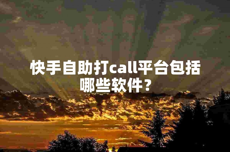快手自助打call平台包括哪些软件？
