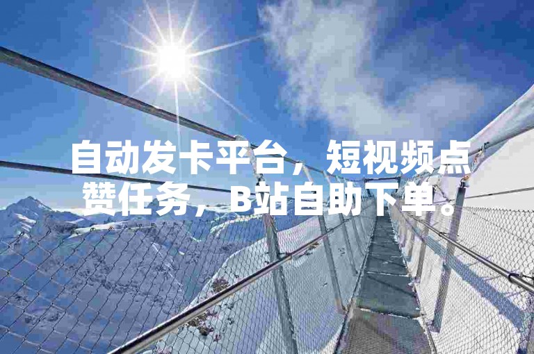 自动发卡平台，短视频点赞任务，B站自助下单。