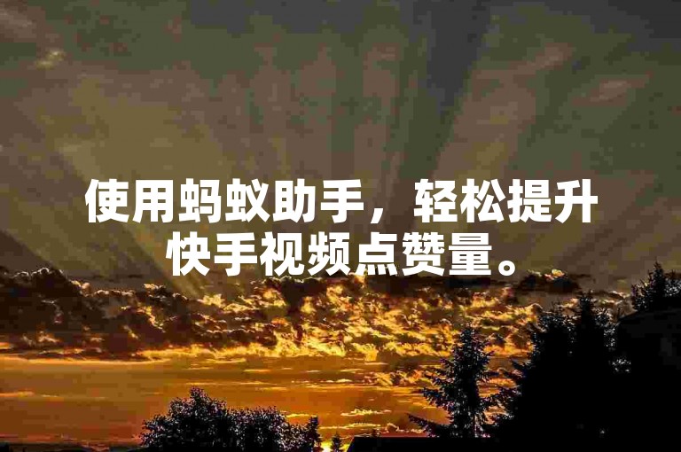 使用蚂蚁助手，轻松提升快手视频点赞量。