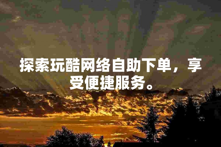 探索玩酷网络自助下单，享受便捷服务。