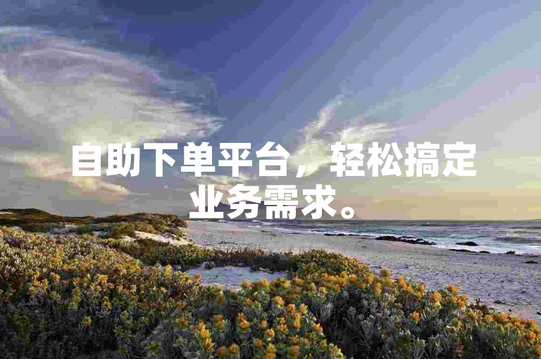 自助下单平台，轻松搞定业务需求。