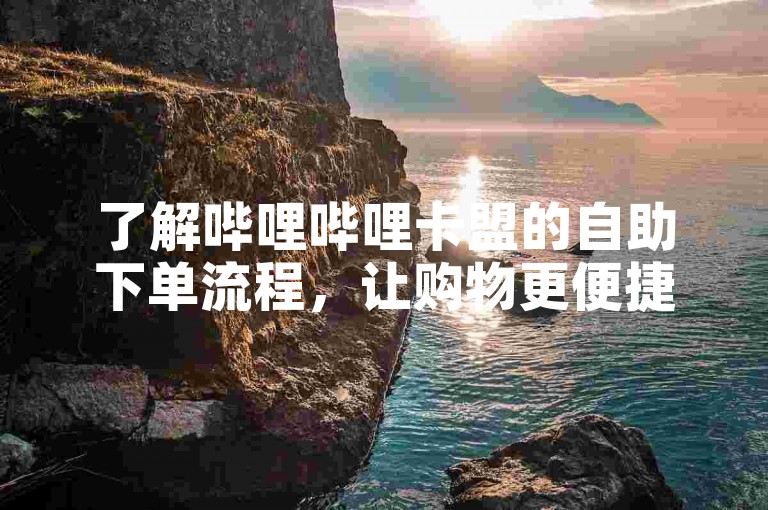 了解哔哩哔哩卡盟的自助下单流程，让购物更便捷。