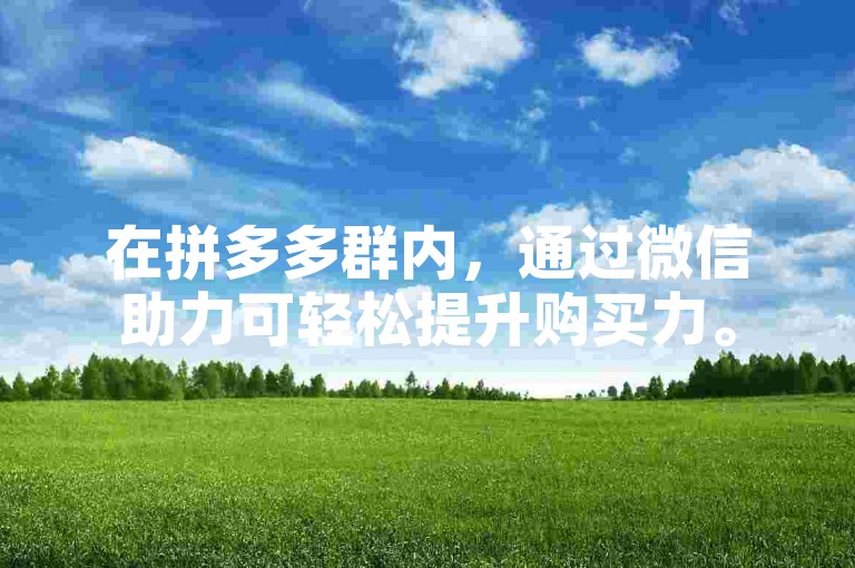 在拼多多群内，通过微信助力可轻松提升购买力。