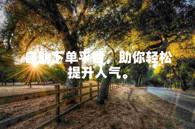 自助下单平台，助你轻松提升人气。