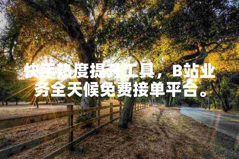 快手热度提升工具，B站业务全天候免费接单平台。