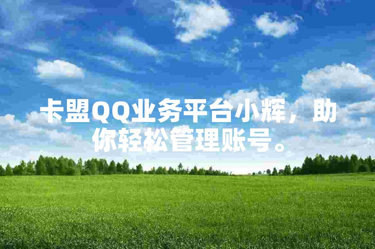 卡盟QQ业务平台小辉，助你轻松管理账号。