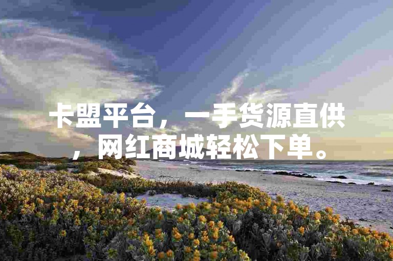 卡盟平台，一手货源直供，网红商城轻松下单。