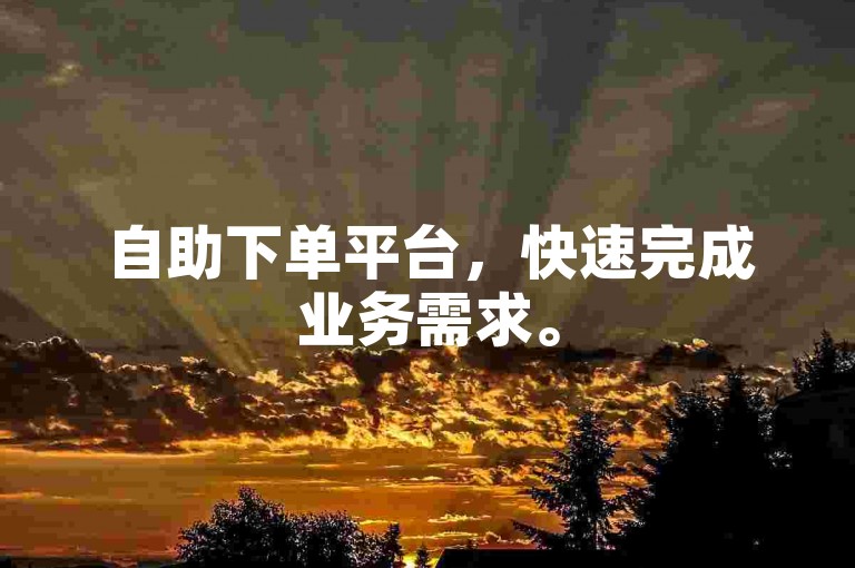 自助下单平台，快速完成业务需求。
