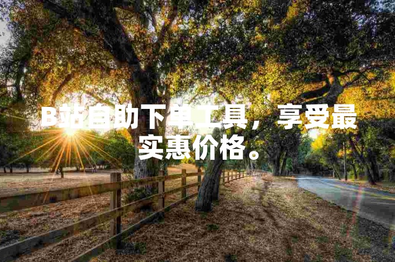 B站自助下单工具，享受最实惠价格。