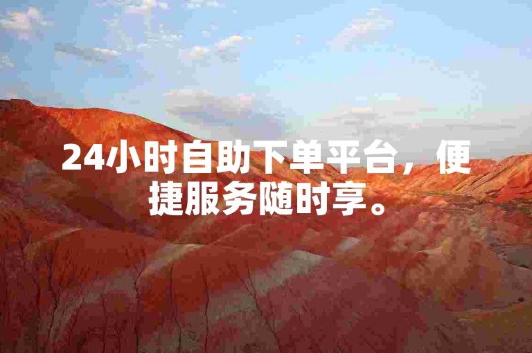 24小时自助下单平台，便捷服务随时享。