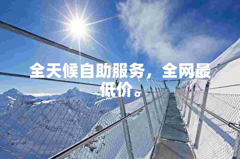 全天候自助服务，全网最低价。