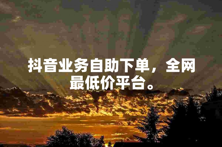 抖音业务自助下单，全网最低价平台。