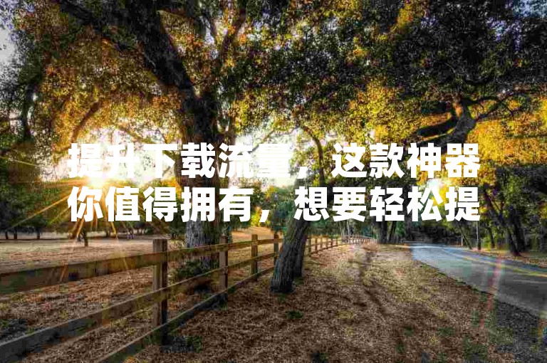 提升下载流量，这款神器你值得拥有，想要轻松提升软件的下载量吗？试试这款高效工具，快速增加曝光度！