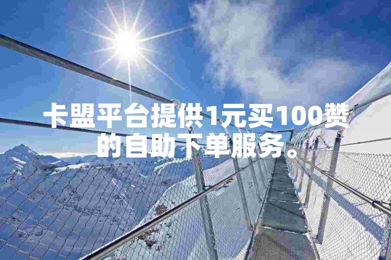 卡盟平台提供1元买100赞的自助下单服务。