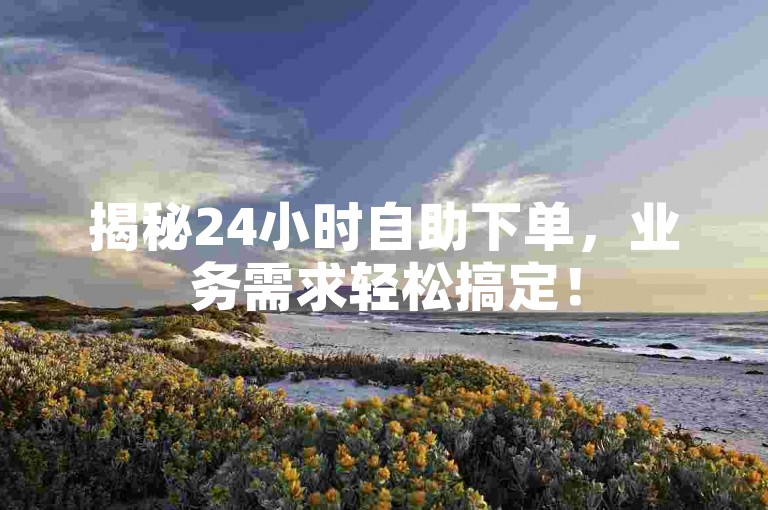 揭秘24小时自助下单，业务需求轻松搞定！