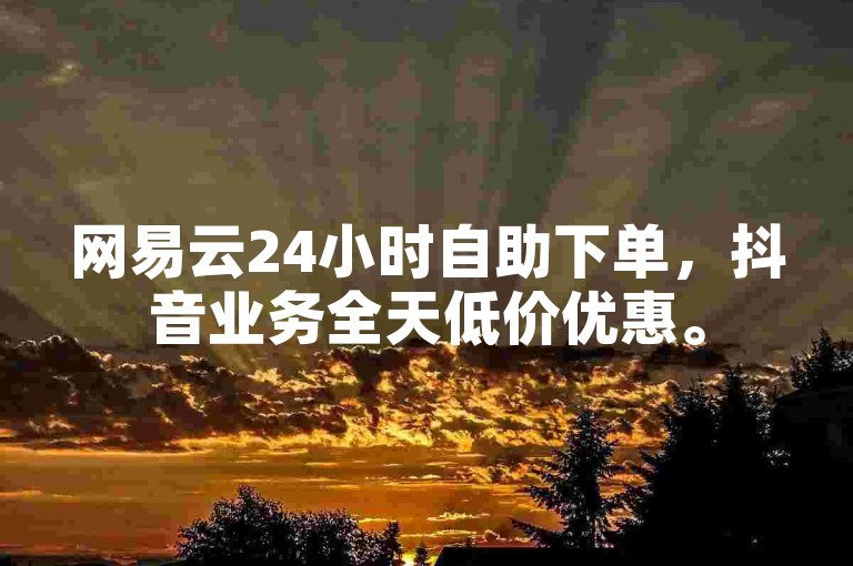 网易云24小时自助下单，抖音业务全天低价优惠。