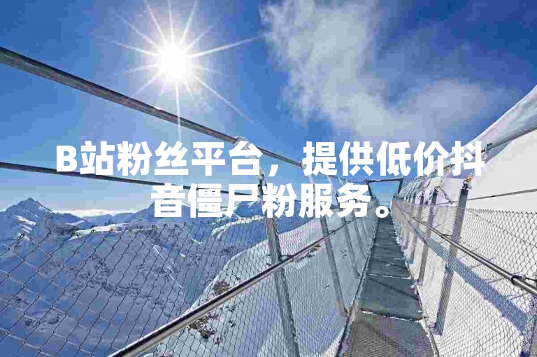 B站粉丝平台，提供低价抖音僵尸粉服务。