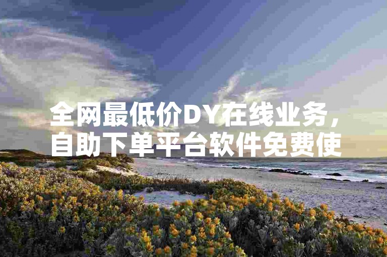 全网最低价DY在线业务，自助下单平台软件免费使用。