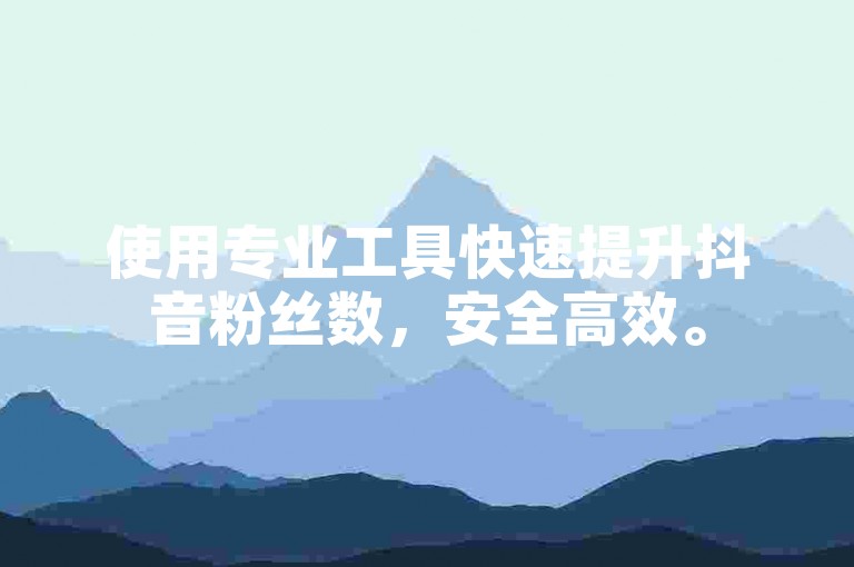 使用专业工具快速提升抖音粉丝数，安全高效。